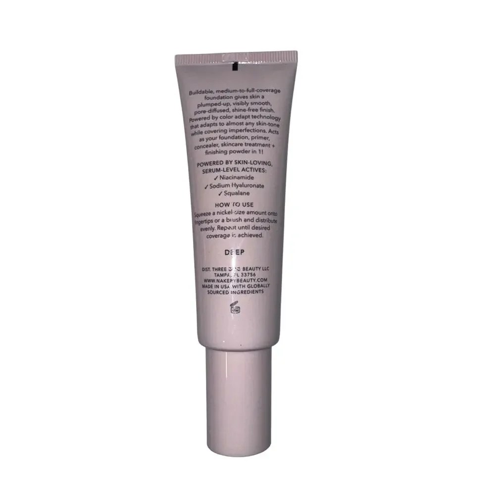 New Nakery Skip The Line Plumping Velvet Serum Infused Foundation Shade Deep Lux